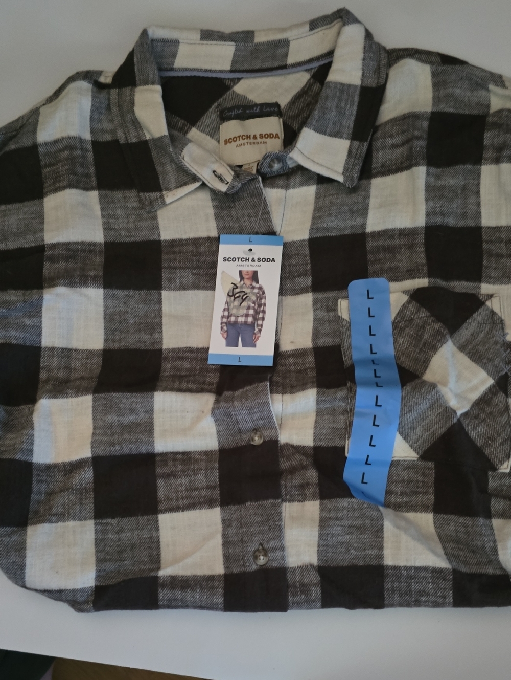 Scotch & Soda Brown I and White Check Button-Down Shirt